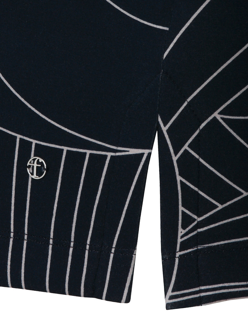 Elegantes Sweatshirt aus Scuba-Jersey - Dunkelblau/Weiß