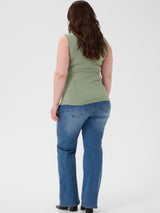 Tanktop mit Spitzen-Besatz - Salbei