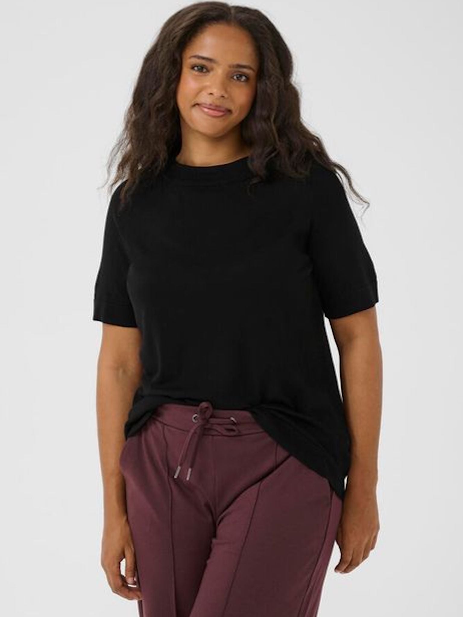 KAFFE CURVE | ONLINE & in Berlin | Feinstrick T-Shirt aus Viskose Mix ...