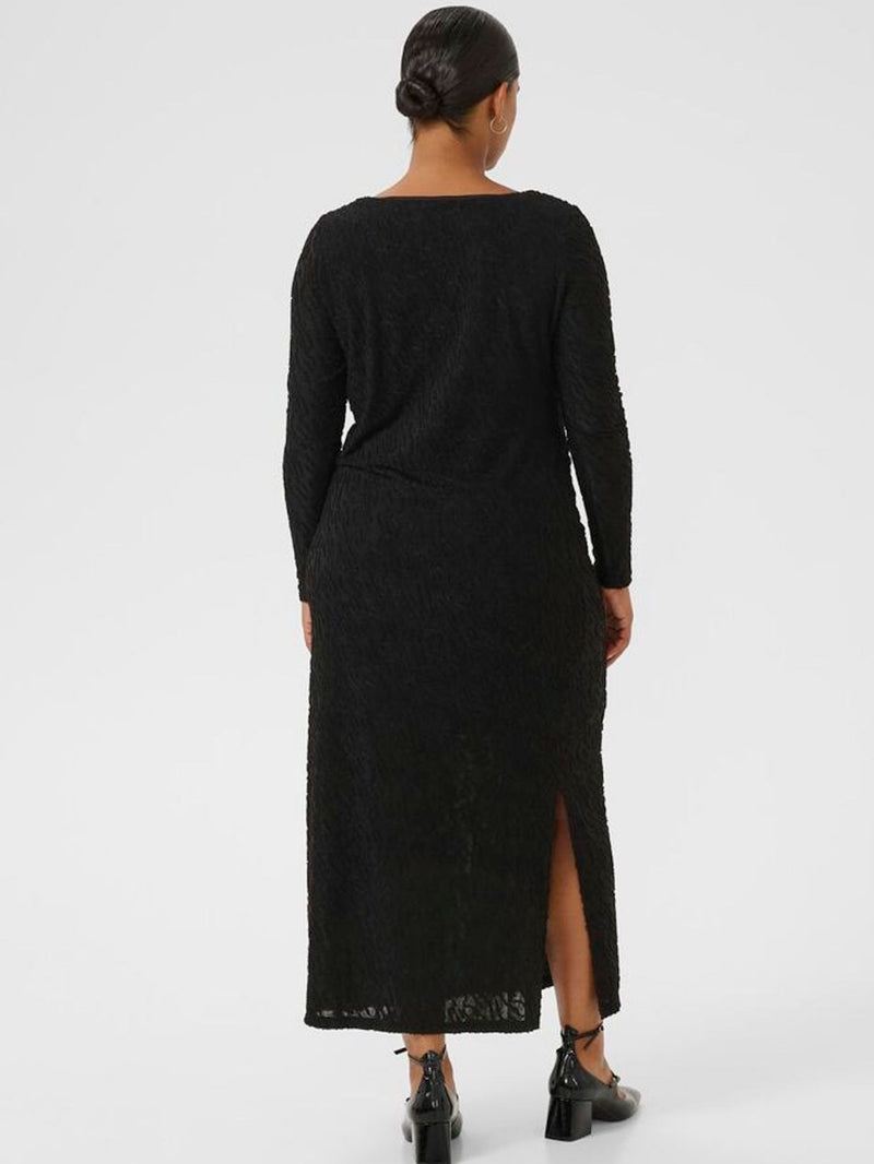 Bodycon-Dress mit Ausbrenner Muster - Schwarz