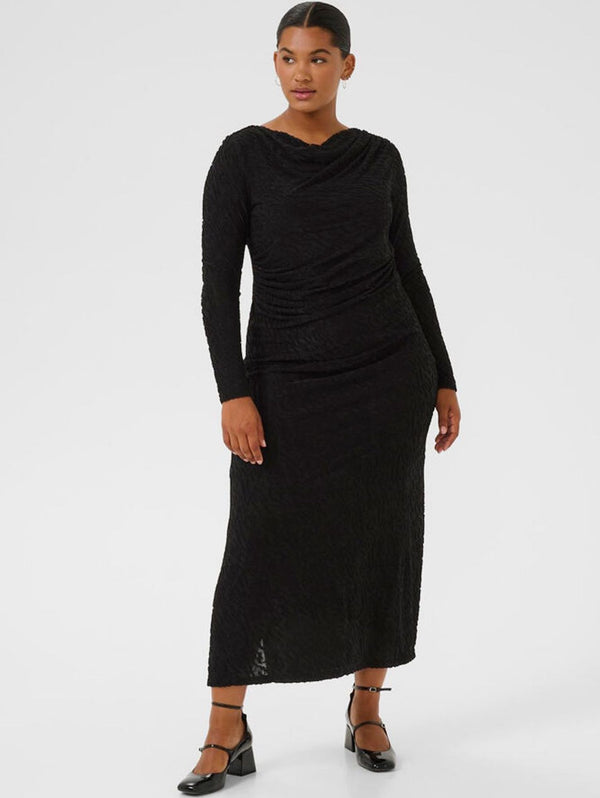 Bodycon-Dress mit Ausbrenner Muster - Schwarz