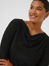 Bodycon-Dress mit Ausbrenner Muster - Schwarz