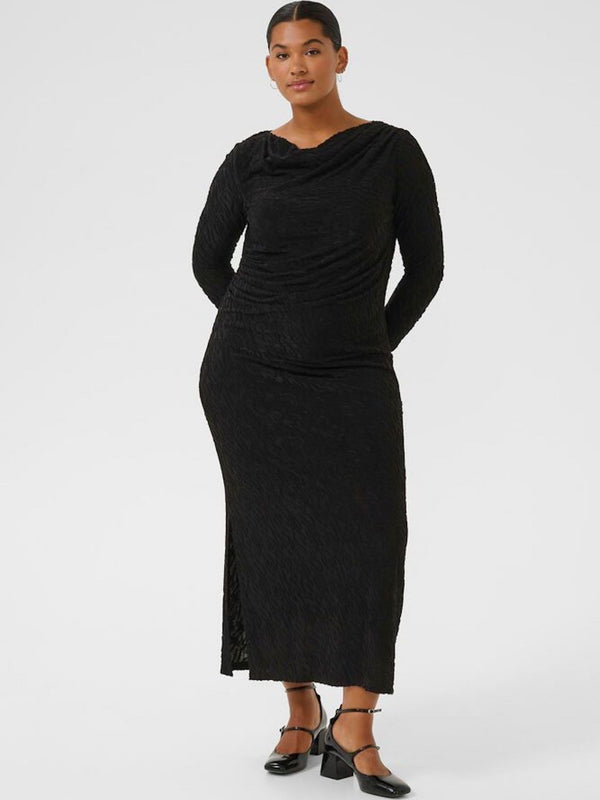Bodycon-Dress mit Ausbrenner Muster - Schwarz