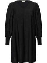 Leichtes Minikleid mit gerafften Bündchen aus Viskose - Schwarz