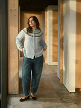 Cropped Barrel Jeans  - Denimblau