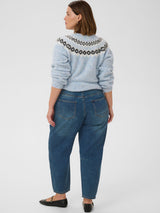Cropped Barrel Jeans  - Denimblau