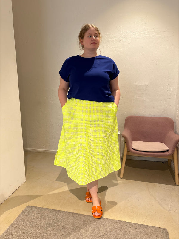Midi Flow Skirt- Vichy - Neongelb