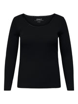 Longsleeve mit Ripp-Struktur - Schwarz
