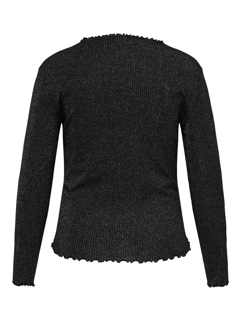 Longsleeve mit Metallic-Effekt - Silber/Schwarz