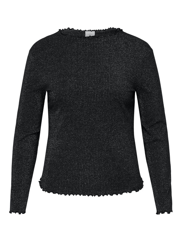 Longsleeve mit Metallic-Effekt - Silber/Schwarz