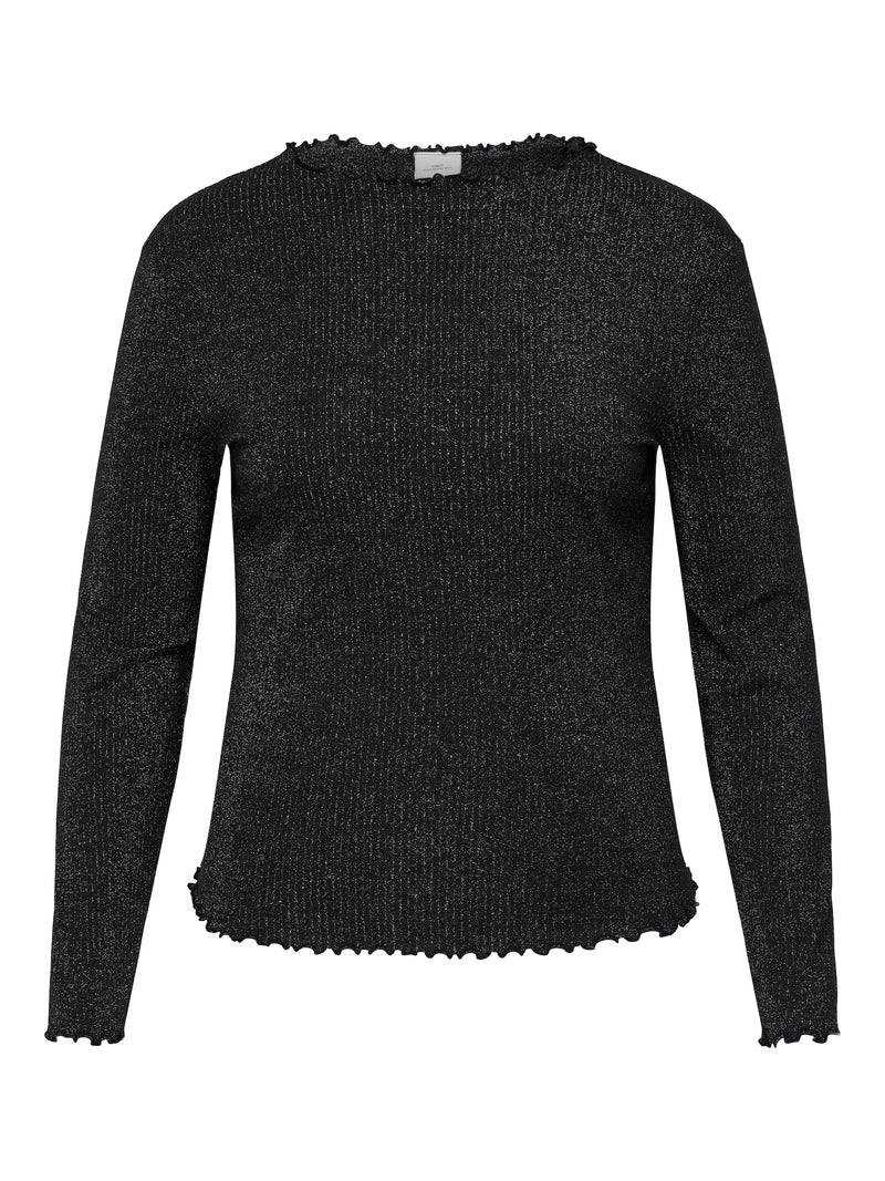 Longsleeve mit Metallic-Effekt - Silber/Schwarz