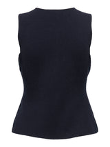 Elegante Strickweste mit Statement-Knöpfen - Nachtblau