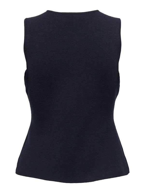 Elegante Strickweste mit Statement-Knöpfen - Nachtblau