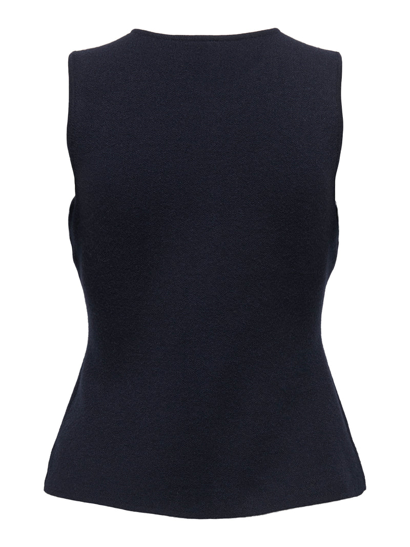 Elegante Strickweste mit Statement-Knöpfen - Nachtblau