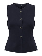 Elegante Strickweste mit Statement-Knöpfen - Nachtblau