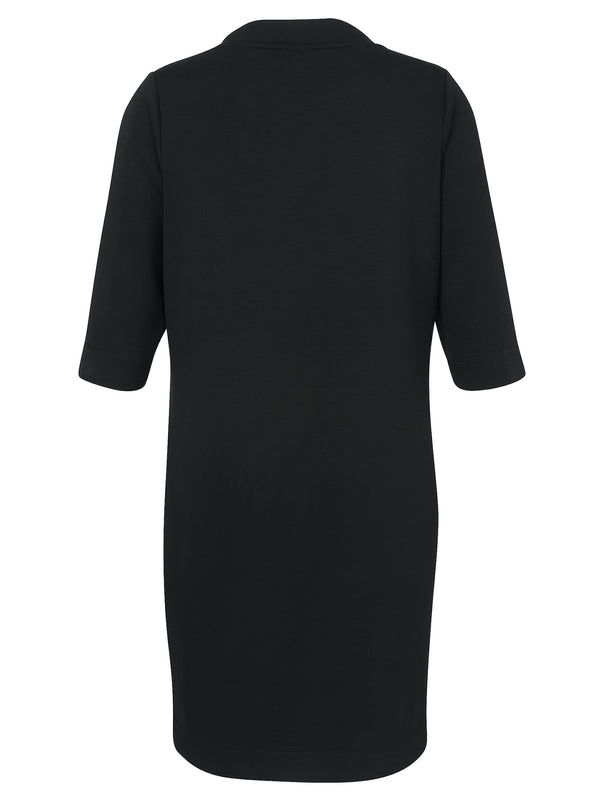 Sweaterdress mit Leo-Details - Schwarz