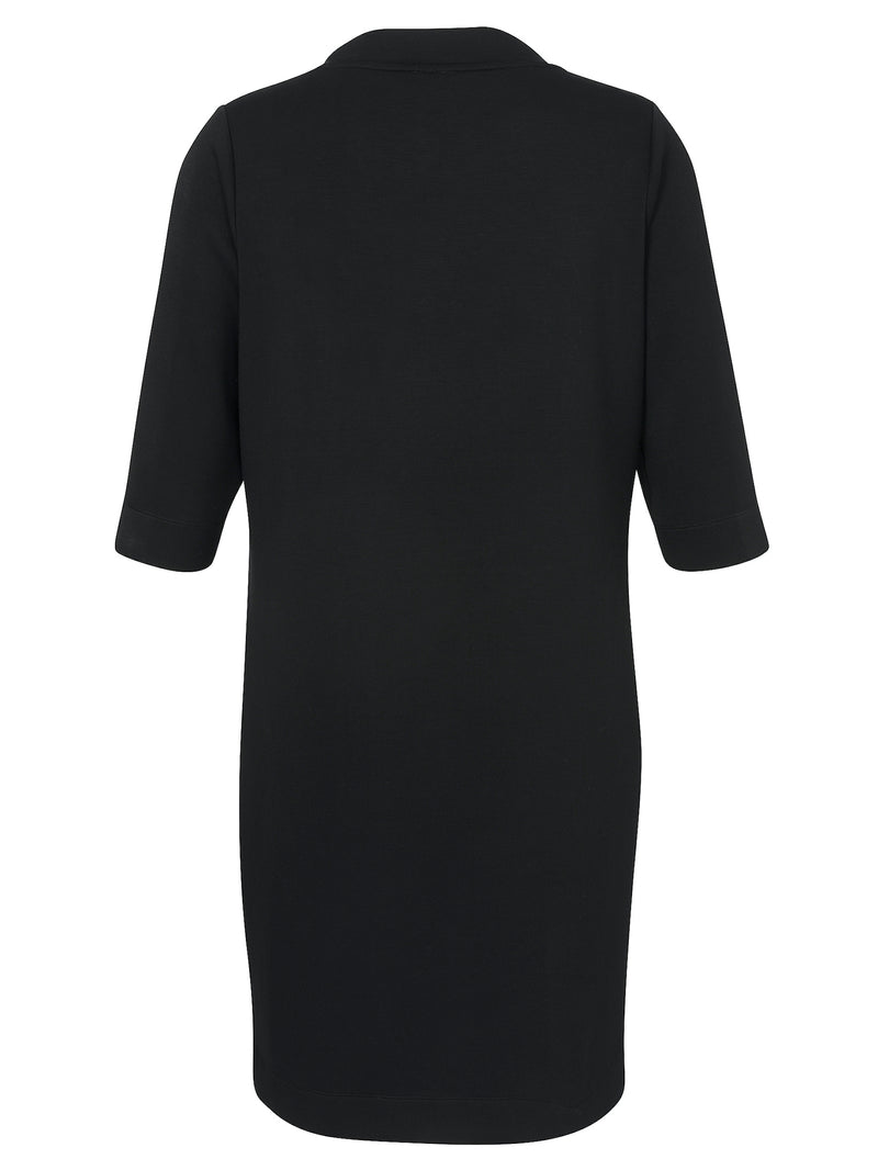 Sweaterdress mit Leo-Details - Schwarz