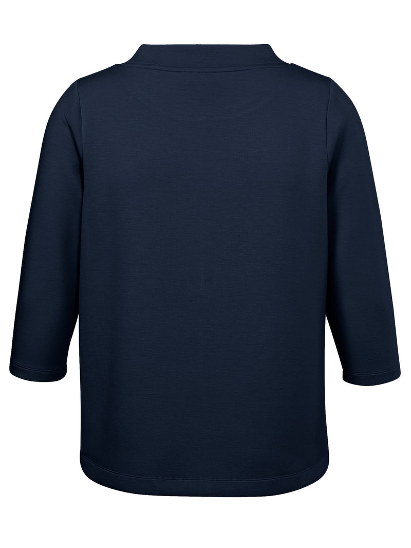 Elegantes Sweatshirt aus Scuba-Jersey - Dunkelblau