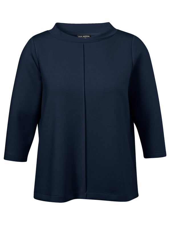 Elegantes Sweatshirt aus Scuba-Jersey - Dunkelblau