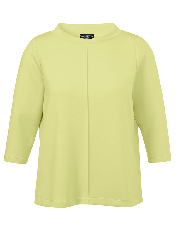 Elegantes Sweatshirt aus Scuba-Jersey - Limettengrün