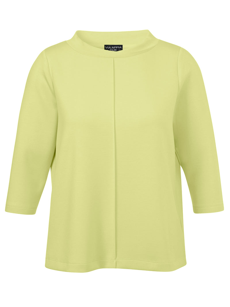 Elegantes Sweatshirt aus Scuba-Jersey - Limettengrün