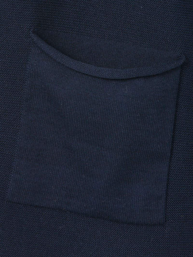 Offene Strickjacke aus Baumwolle - Dunkelblau