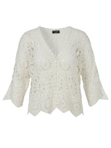 Sommerliche Häkel-Jacke aus Baumwolle - Weiß