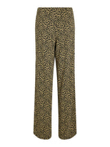 Gerippte Feinstrick-Hose mit weitem Bein -Leo Print