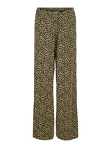 Gerippte Feinstrick-Hose mit weitem Bein -Leo Print