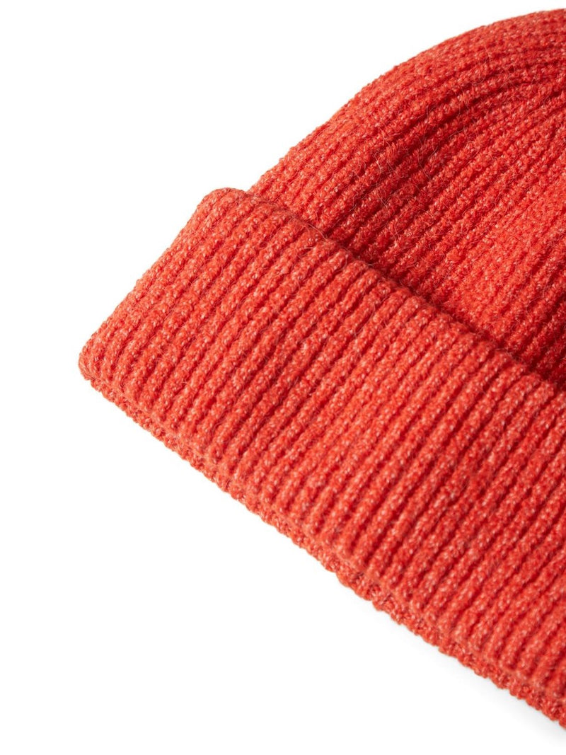 Ribbed Knit Hat - Orange Melange