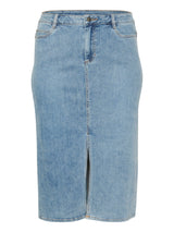 Jeans skirt in midi length - Medium Blue