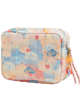 Large cosmetic bag "Big Moonshine Rose" - blue/pink