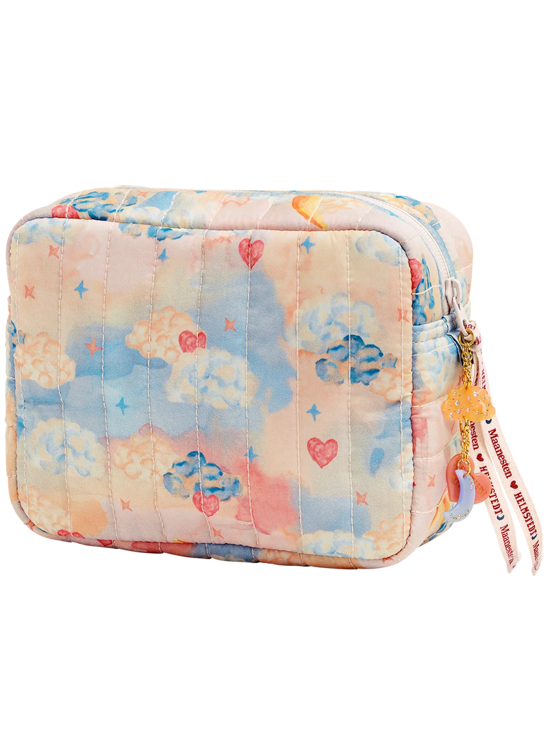 Large cosmetic bag "Big Moonshine Rose" - blue/pink