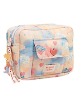 Large cosmetic bag "Big Moonshine Rose" - blue/pink