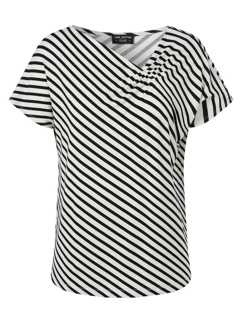 via-appia-due-gestreiftes-shirt-schwarz-weiss-2512454-I
