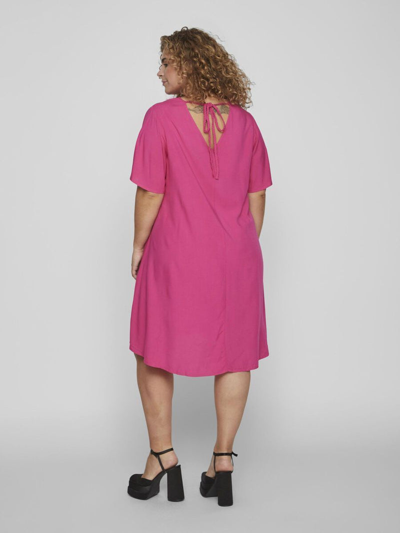 A-Linien Kleid aus Viskose - Pink