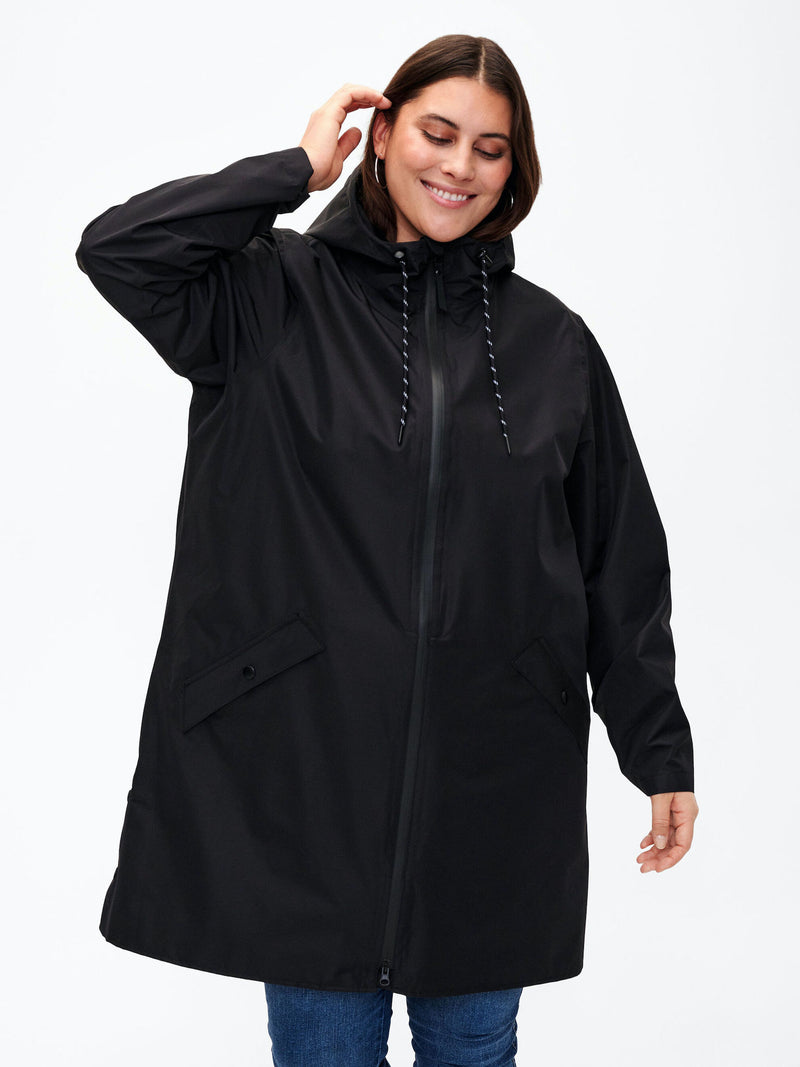 Lightweight waterproof raincoat - Black