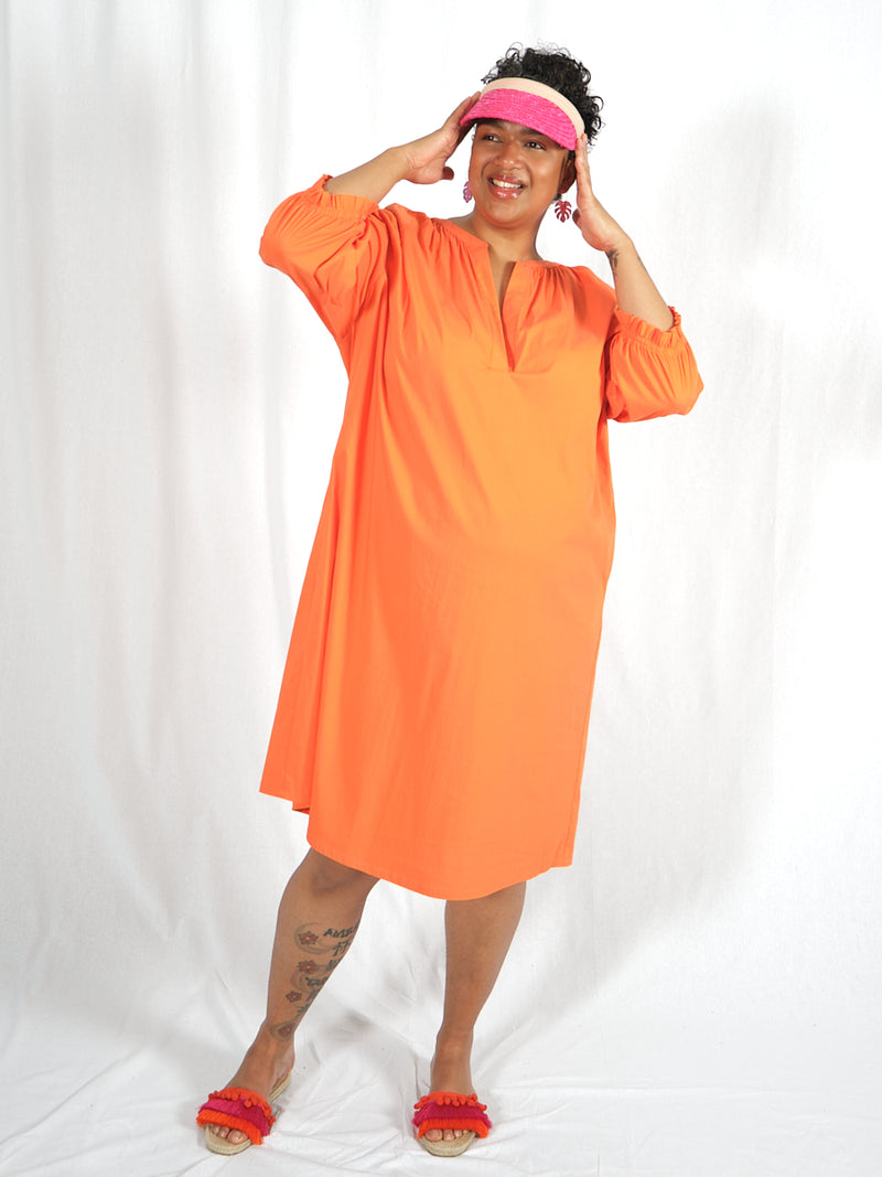 Plus-size-fashion-Rofa-Hemdkleid-orange-III