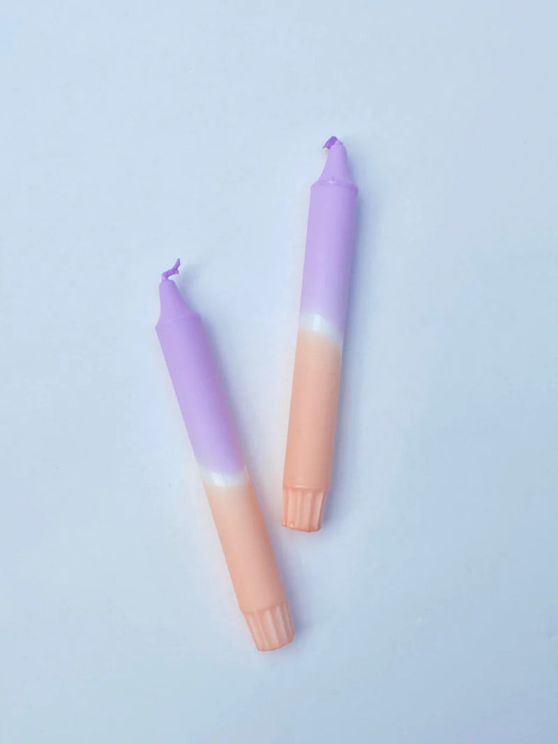 Dip Dye Candle No. 10. - Purple/Peach
