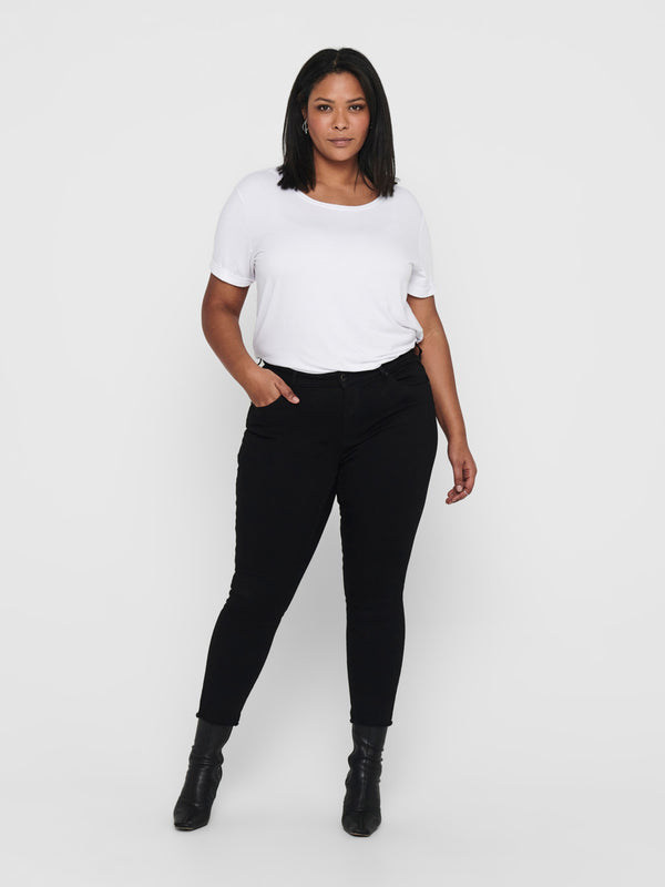 Crop Skinny Jeans "Willy" - Schwarz