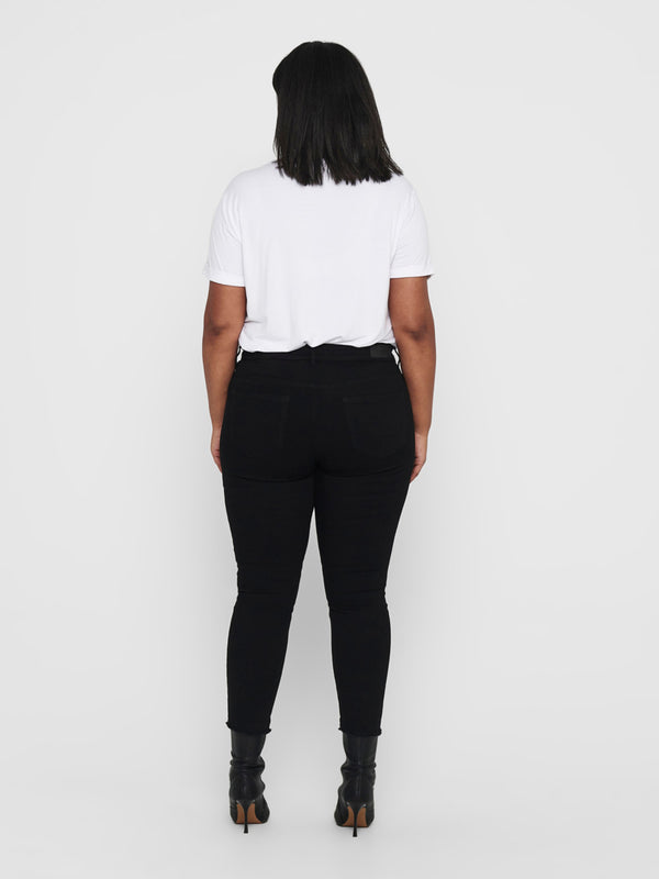 Crop Skinny Jeans "Willy" - Schwarz