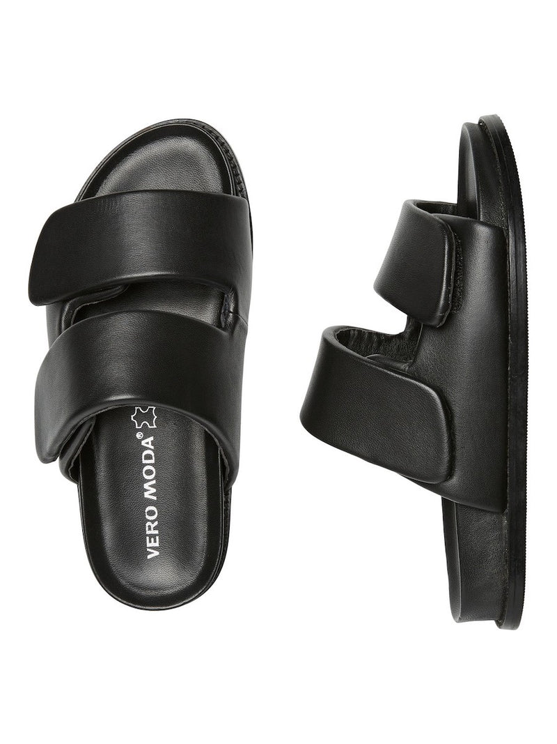 Vero-Moda-Chunky-Leather-Sandals-Black-I